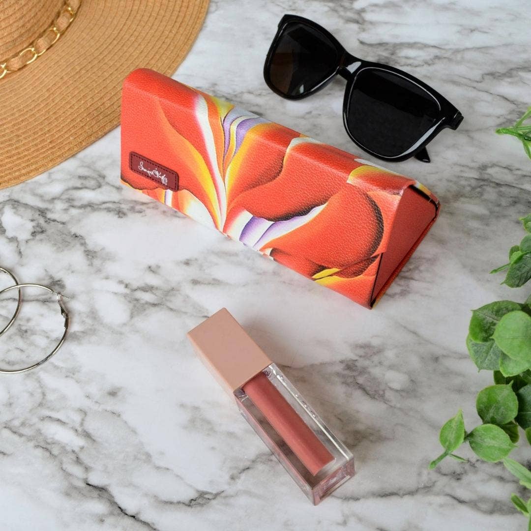 Monarque – Großhandel Brillenetuis & -halter – Damen – Georgia O'Keeffe Canna Brillen-/Sonnenbrillenetui, Rot3