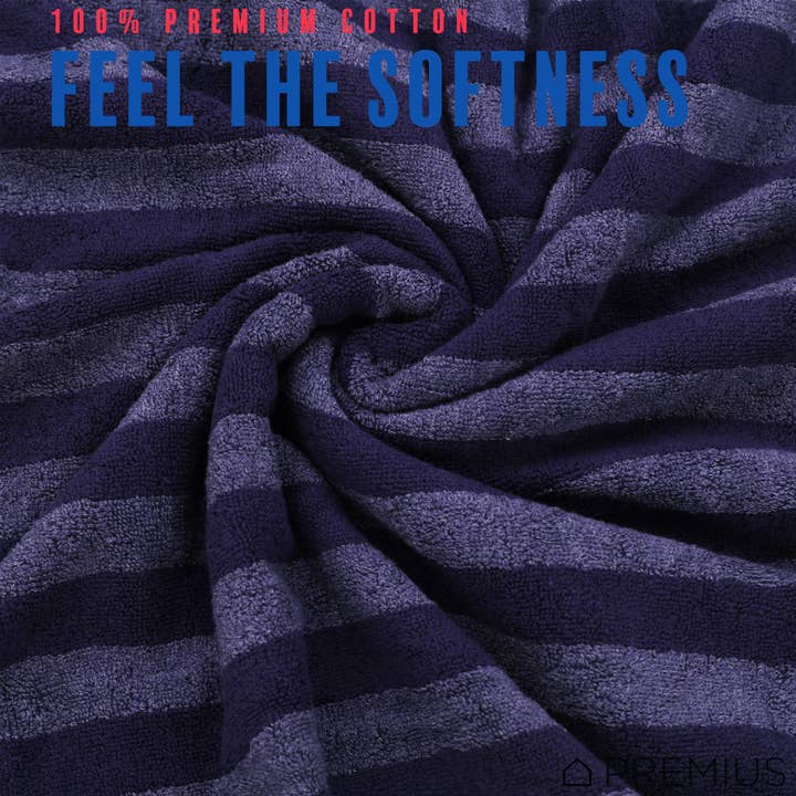 ShopBobbys - Wholesale Hand Towel - PREMIUS 2 Pack Stripes 100% Cotton Yarn Dyed Hand Towel, 16x28 Inches37