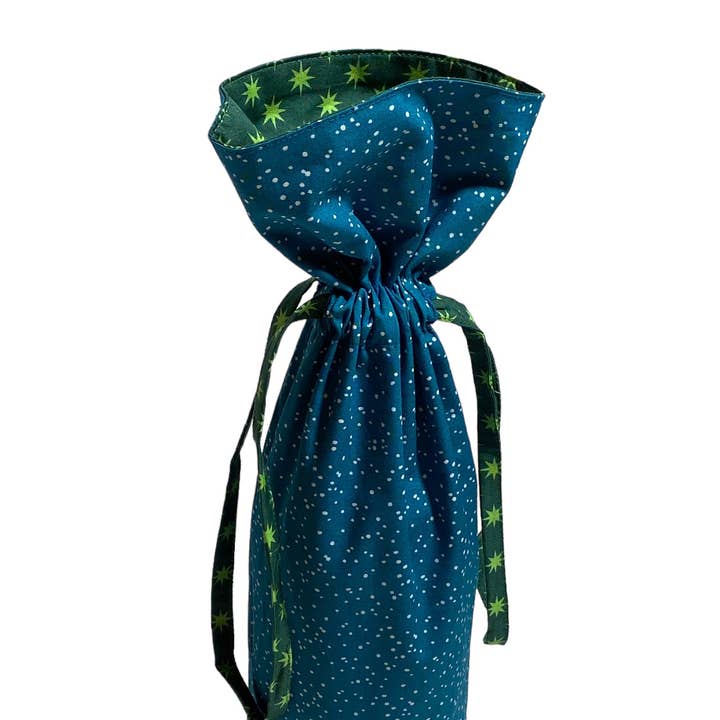100% Cotton Reusable Reversible Fabric Gift Bag - Wine Bottl for wholesale by Shiki Wrap