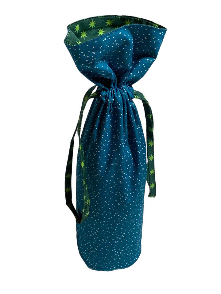 100% Cotton Reusable Reversible Fabric Gift Bag - Wine Bottl for wholesale by Shiki Wrap