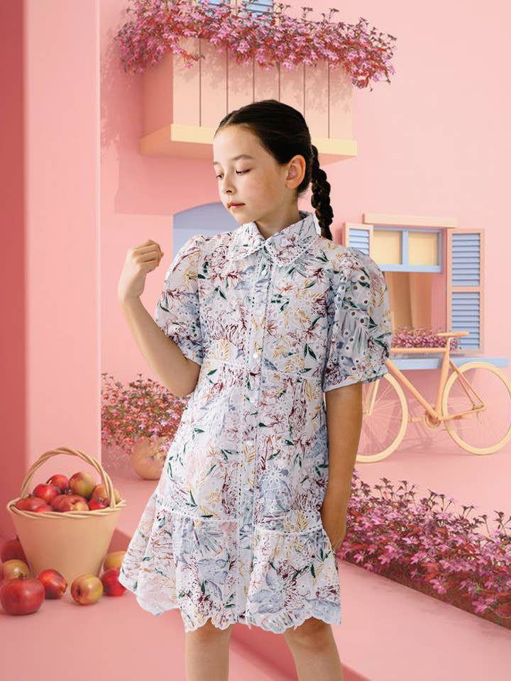 Robe Lulu à œillet bleu pour la vente par IMOIMO KIDS