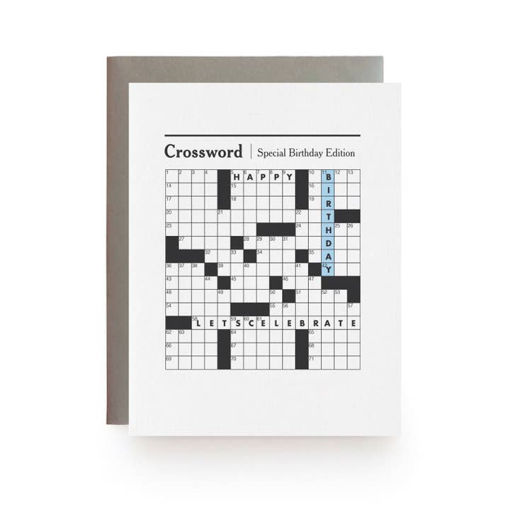 Wild Ink Press - Wholesale Birthday Card - Crossword Birthday Card