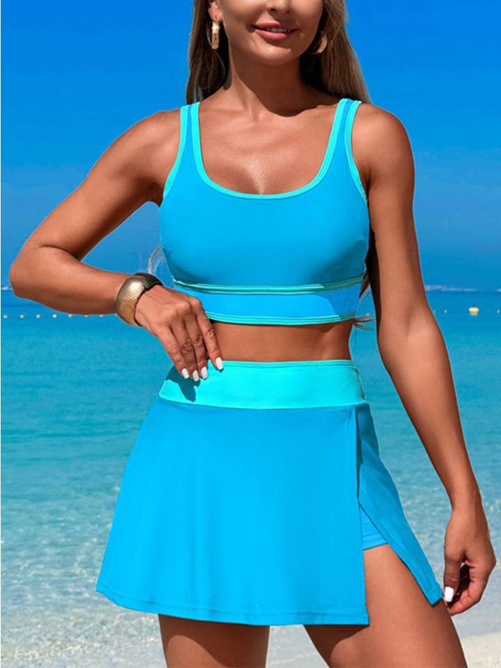 Wholesalesir - Wholesale Two Piece Swimsuit - Women's - Color Blocked Split Swimsuit