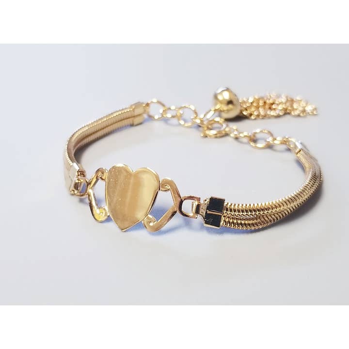 Pulseira Lacy Heart ID - ouro ou prata por atacado de Shrake Culture