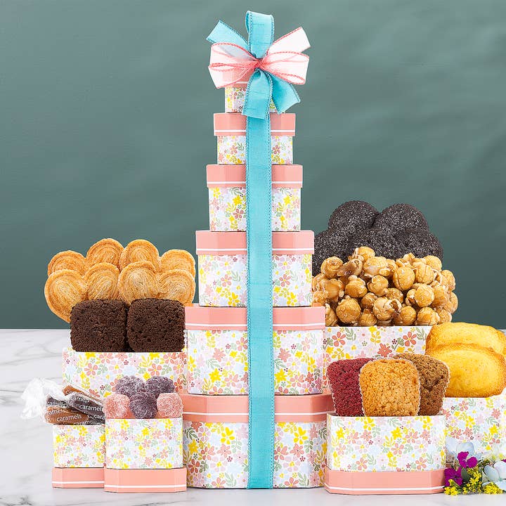 Summertime Joy Gift Tower for wholesale by Wine Country Gift Baskets