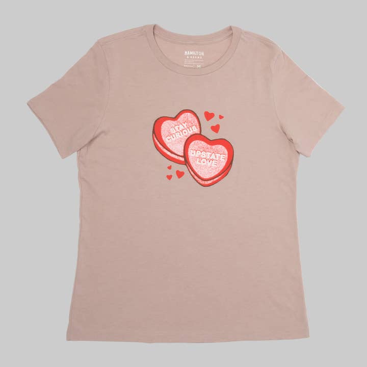 Candy Heart SS Tee - Heather Pink Gravel for wholesale by Hamilton & Adams