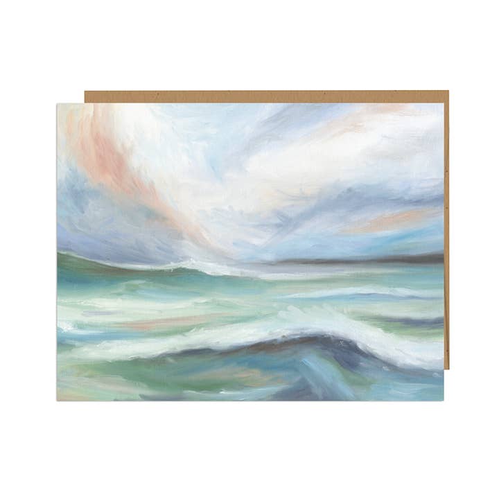 Moody Coastal Ocean Greeting Card for wholesale by Jessica Frasz Studio