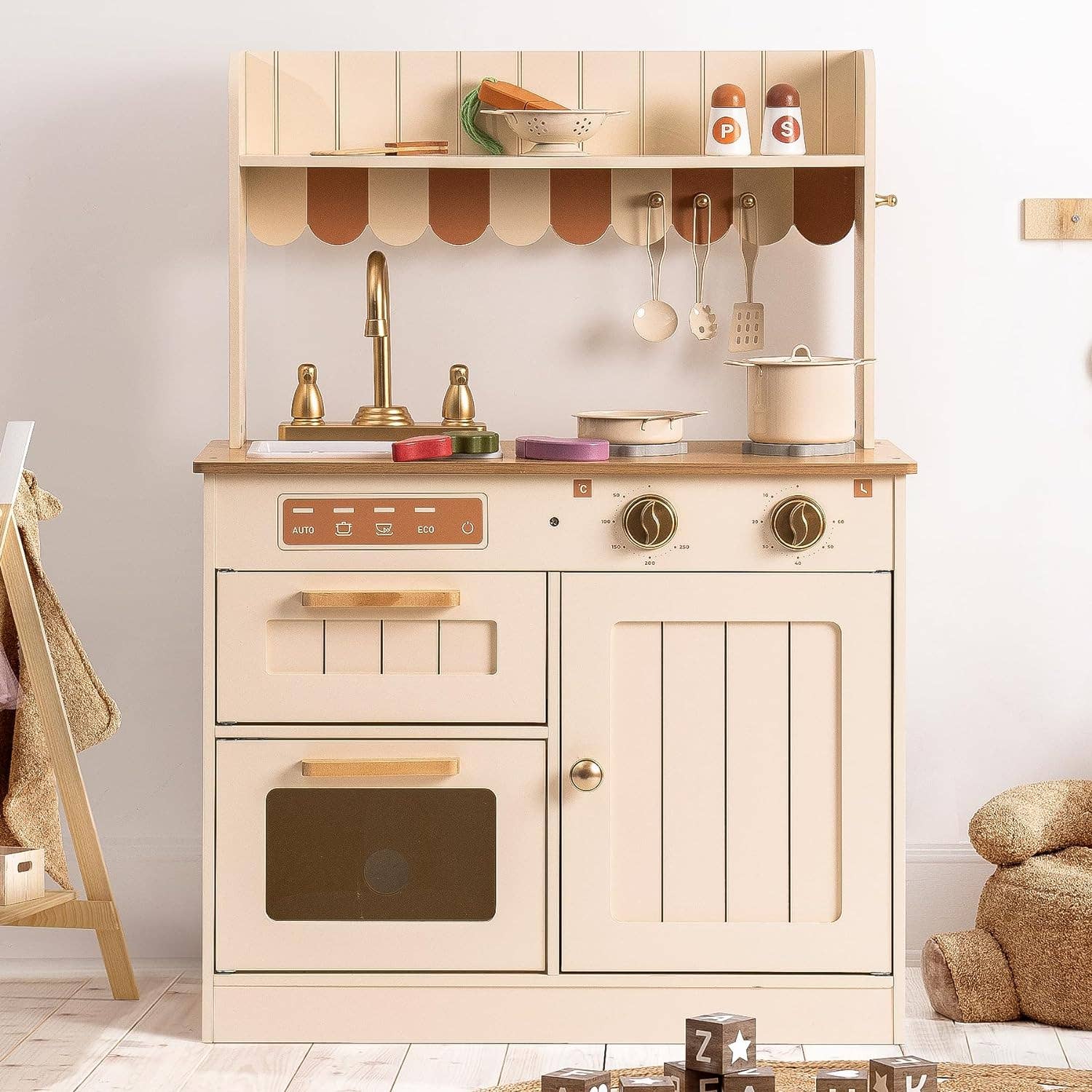 Robud & Mewoofun Official Store – Engroshandel Legetøjssæt - Børn – Robud Trækøkken Legetøj til Børn - Legemad og Køkkentilbehør1