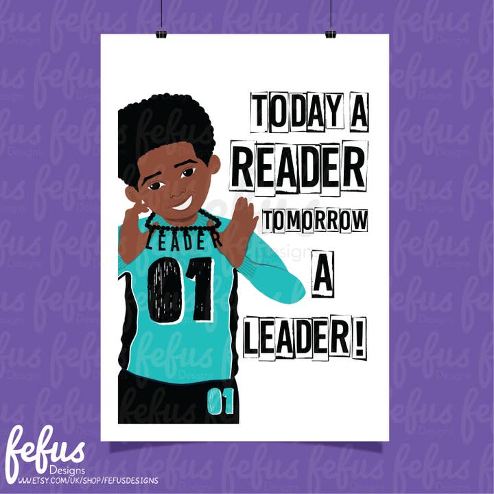 Jamal - TODAY A READERS ART MURAL pour la vente par Fefus Designs
