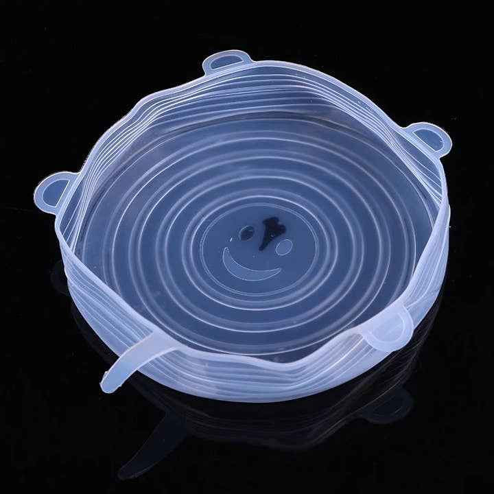 Smile Boutiques - Vendita all'ingrosso Contenitori per alimenti - Copri cibo e stoviglie in silicone elasticizzato ecologico — Set di 6