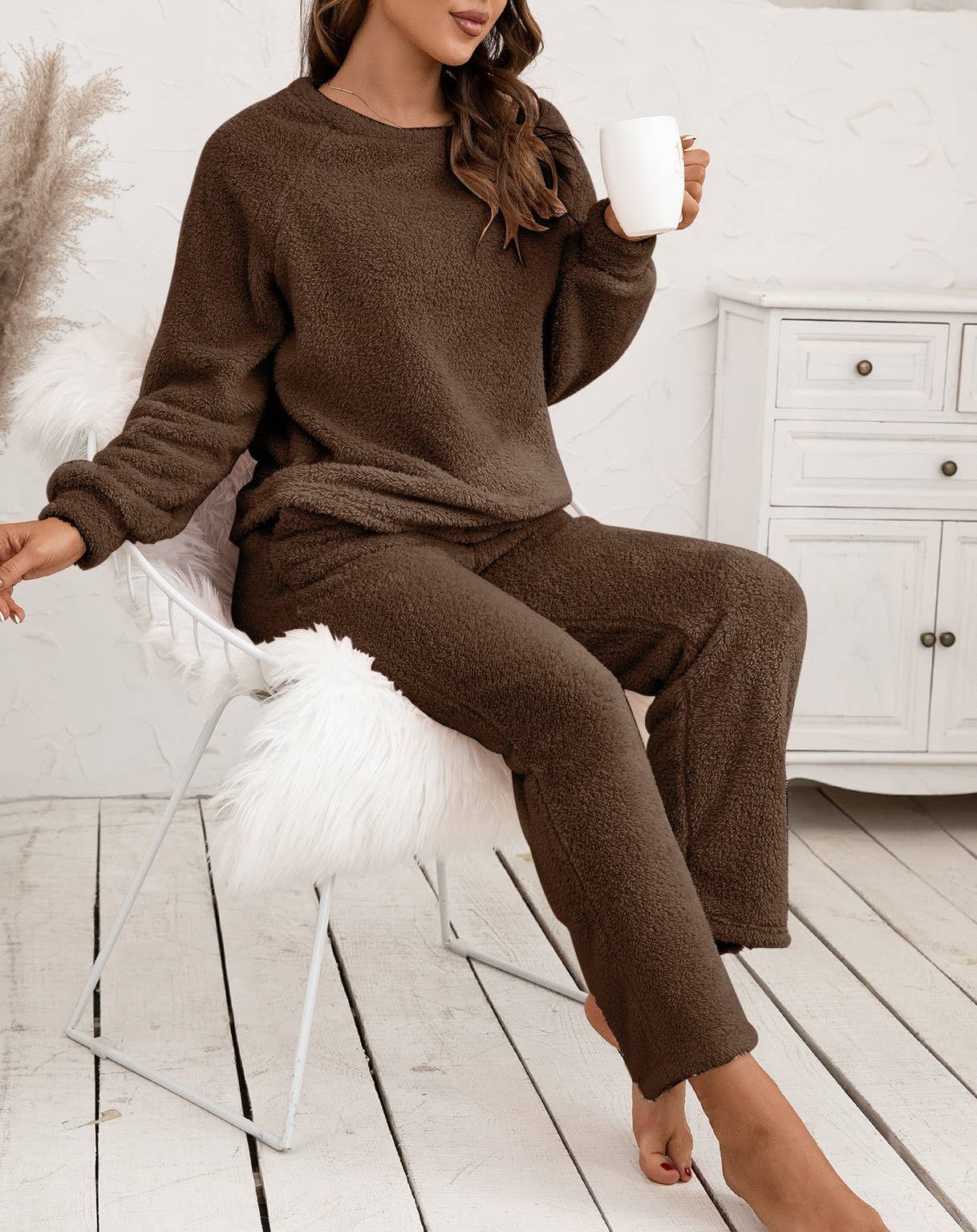 HIDDENBRAND - Wholesale Lounge Set - Women's - Loungewear Double-Sided Plush Two-Piece Set26