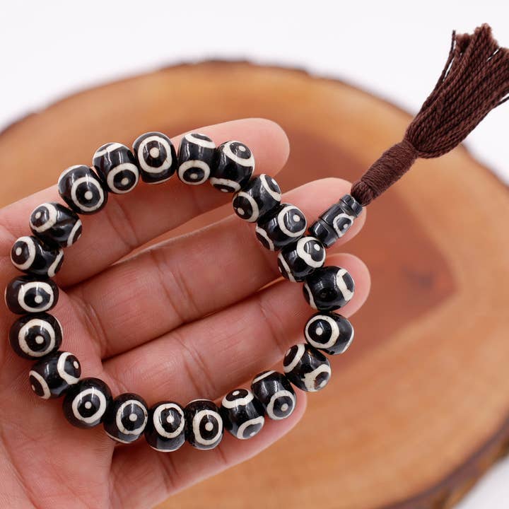 Tibetische Meditationsknochen, 21 Perlen, für das Handgelenk, für den Großhandel von Lungta Imports