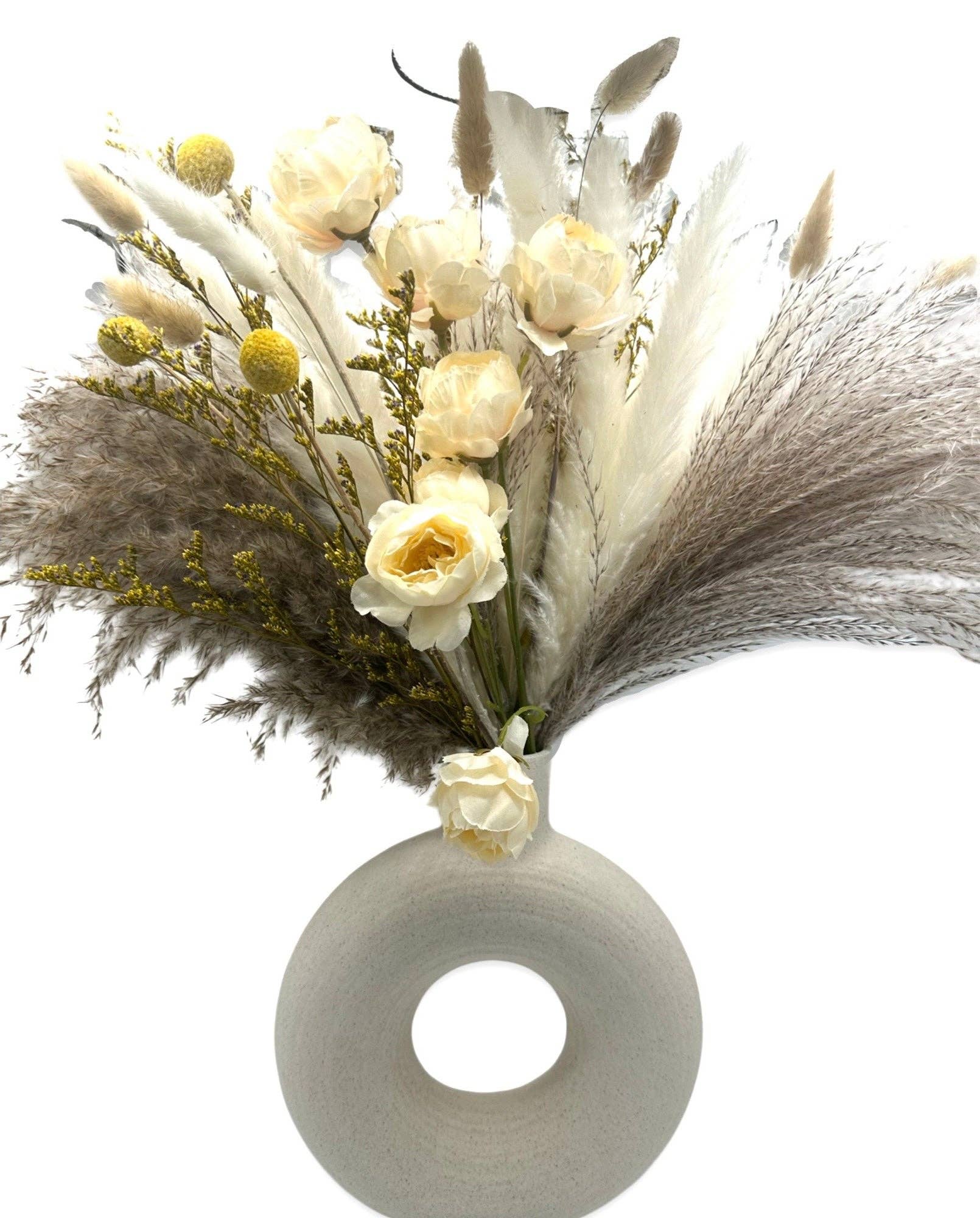 Lu home - Vente Fleur séchée/pressée - Ensemble Lu home - Arrangement floral de roses artificielles avec vase8