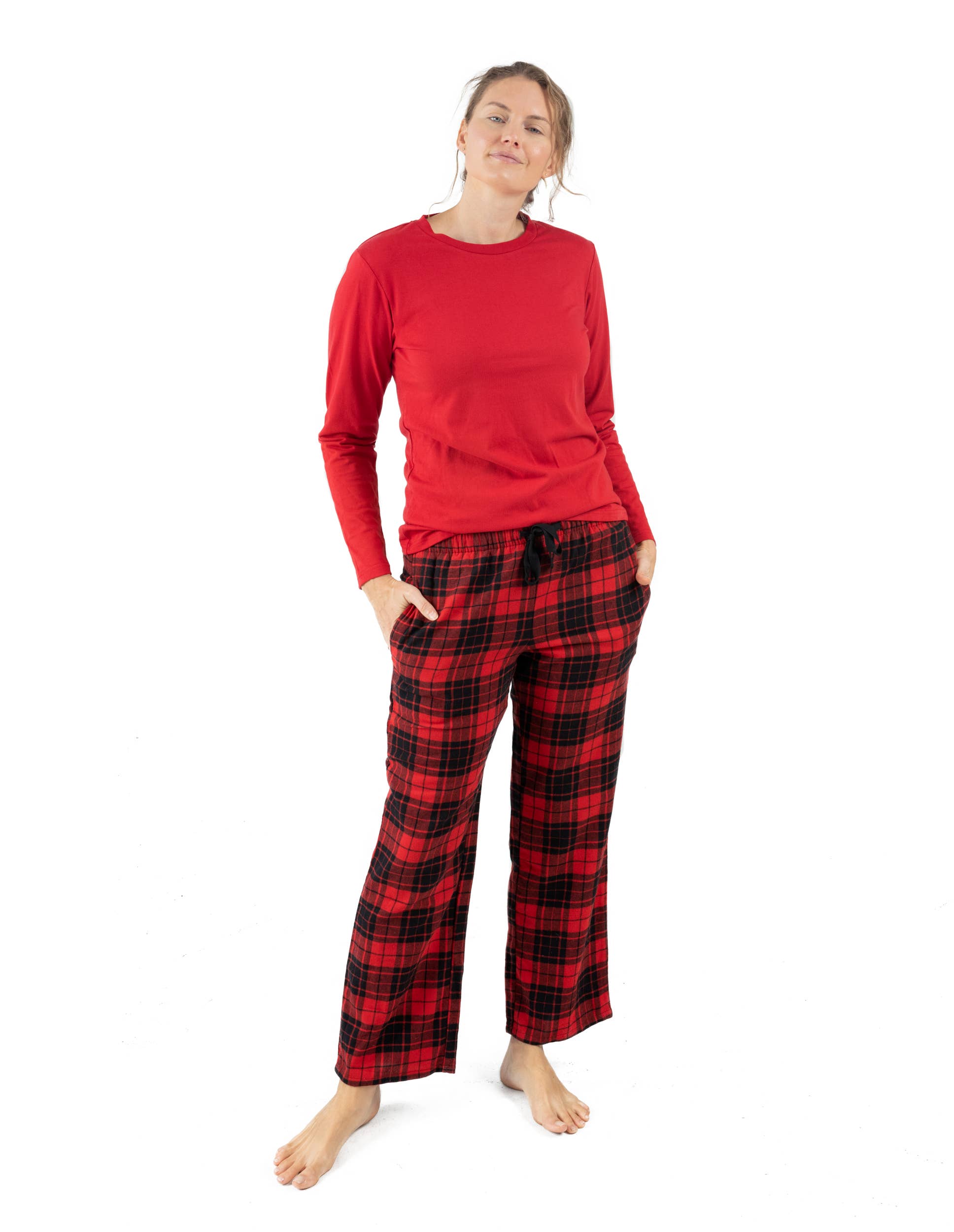 Leveret Pajamas - Vente Haut et bas de pyjama – femme - Pantalon deux pièces en flanelle en coton pour femmes6