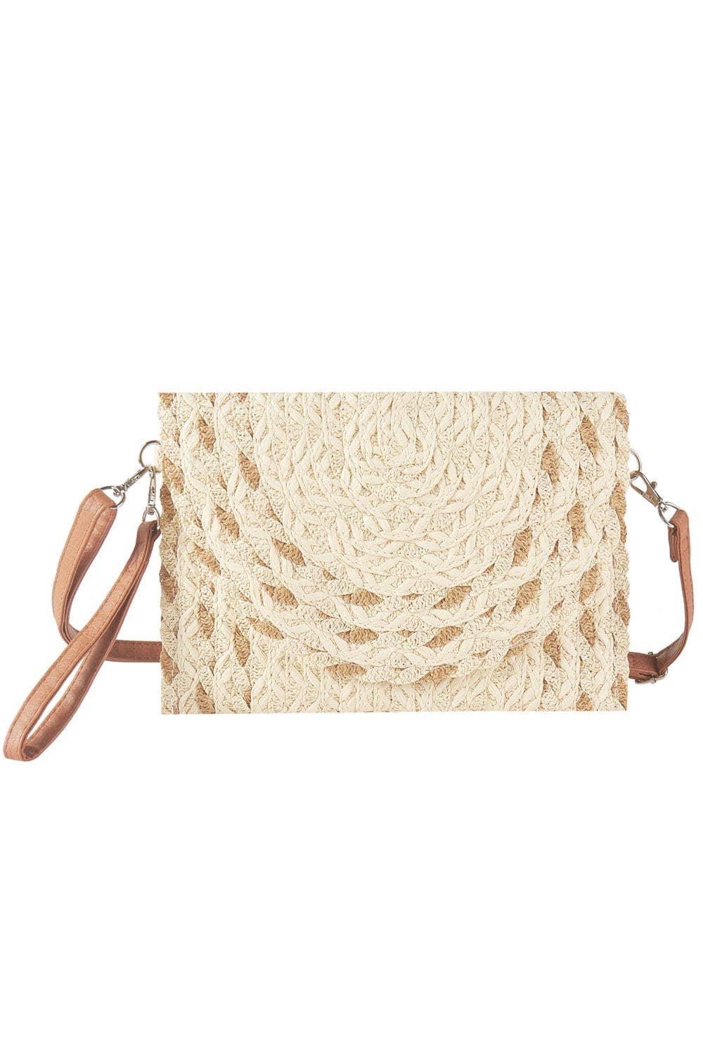 MiMi Wholesale - Wholesale Crossbody Bag - Women's - MB0297 Mixed Color Detail Straw Clutch/Crossbody Bag0