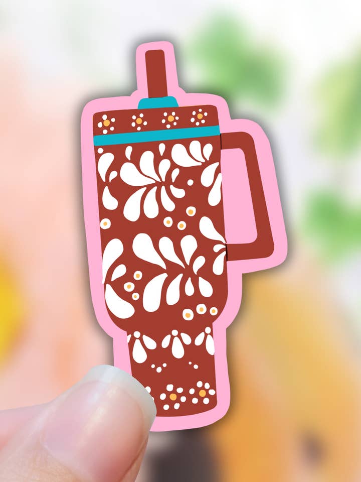 Talavera barro tumbler sticker,latinx decal, laptop for wholesale by Lalatina Shop