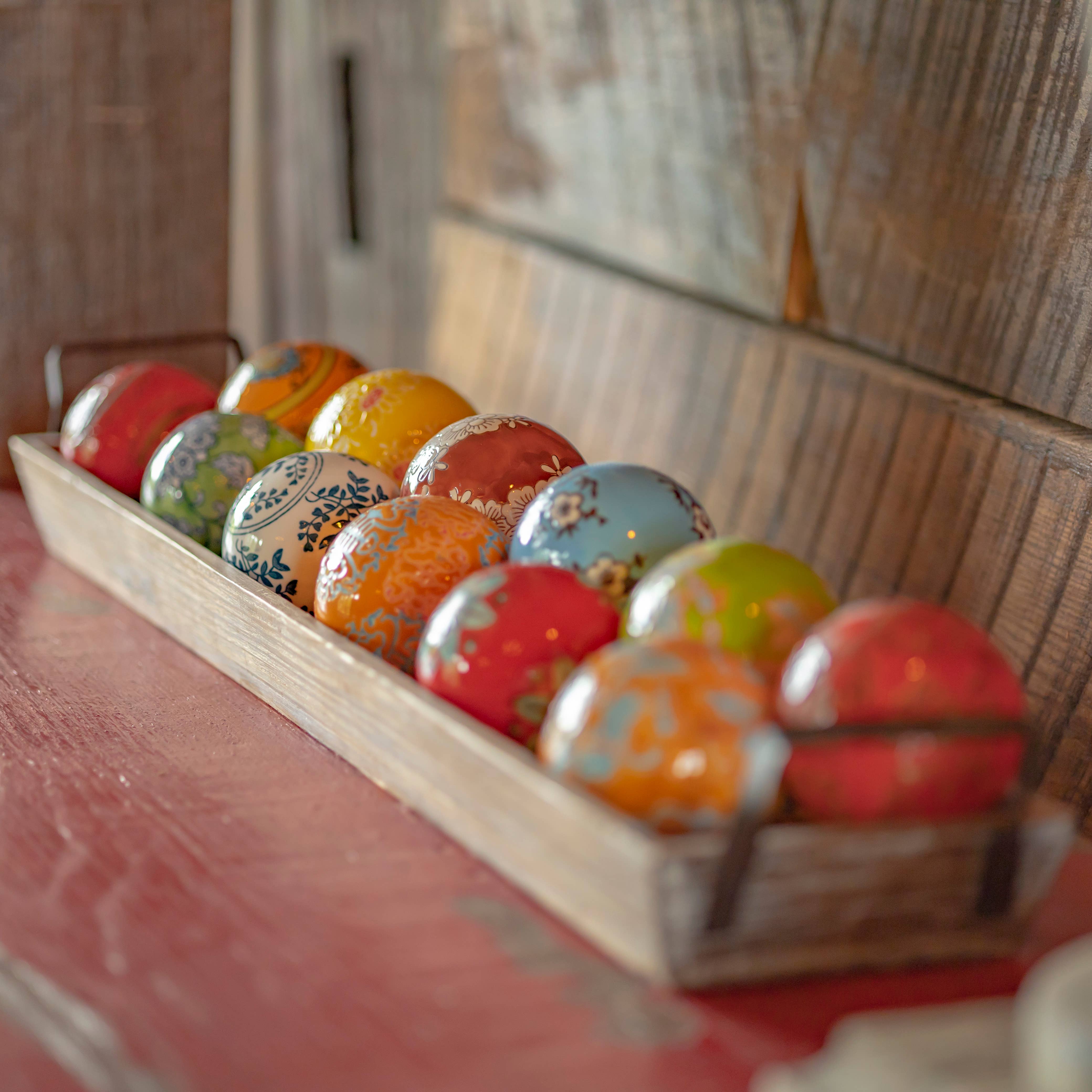 Zaer Ltd. International - Wholesale Decorative Tabletop Object - 12pc Assorted 3" Ceramic Sailor Balls Yokohama-Bright Color1