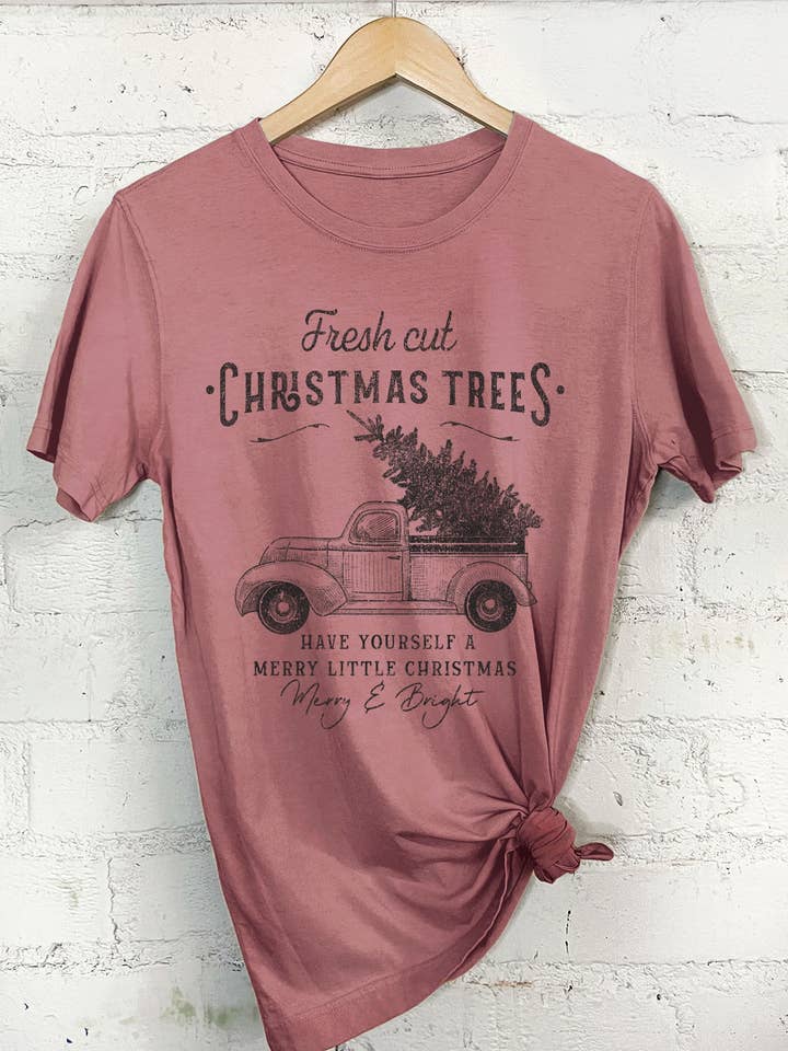 FRESH CUT CHRISTMAS TREES GRAPHIC TSHIRTS for wholesale by Rustee Clothing