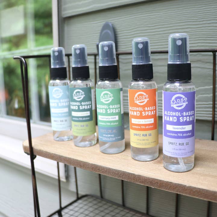 Rinse Bath Body Inc - Vente Désinfectants pour les mains - Vaporisateur pour les mains à base d'alcool - Romarin Menthe2