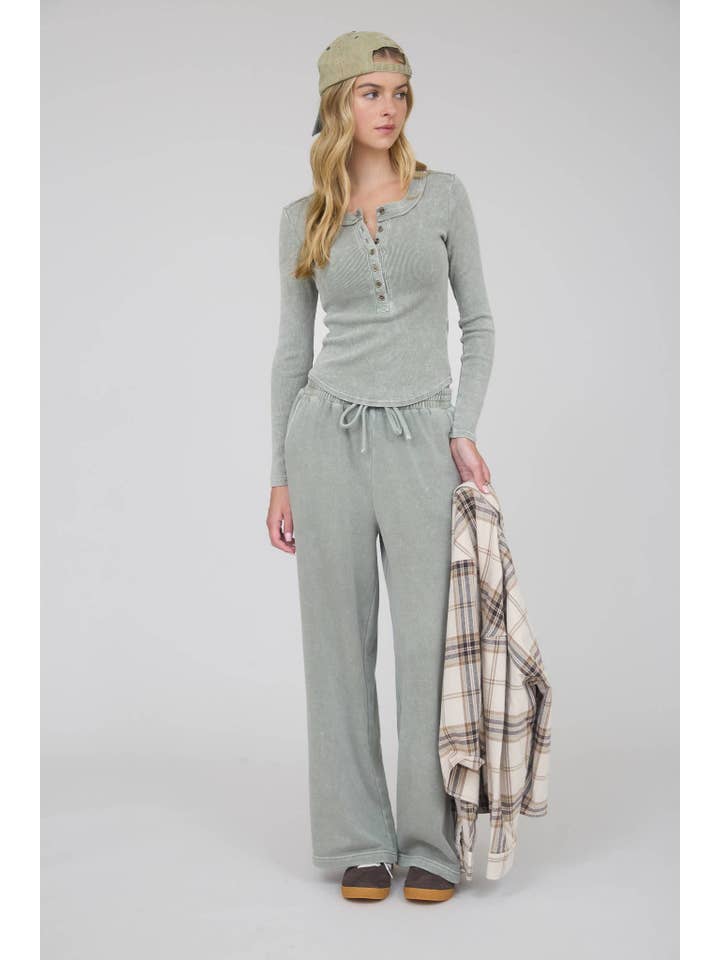 J.O.A - Wholesale Gebreide top - Dames - GEWASSEN LANGE MOUWEN GERIBBELDE HENLEY BREISEL TOP20