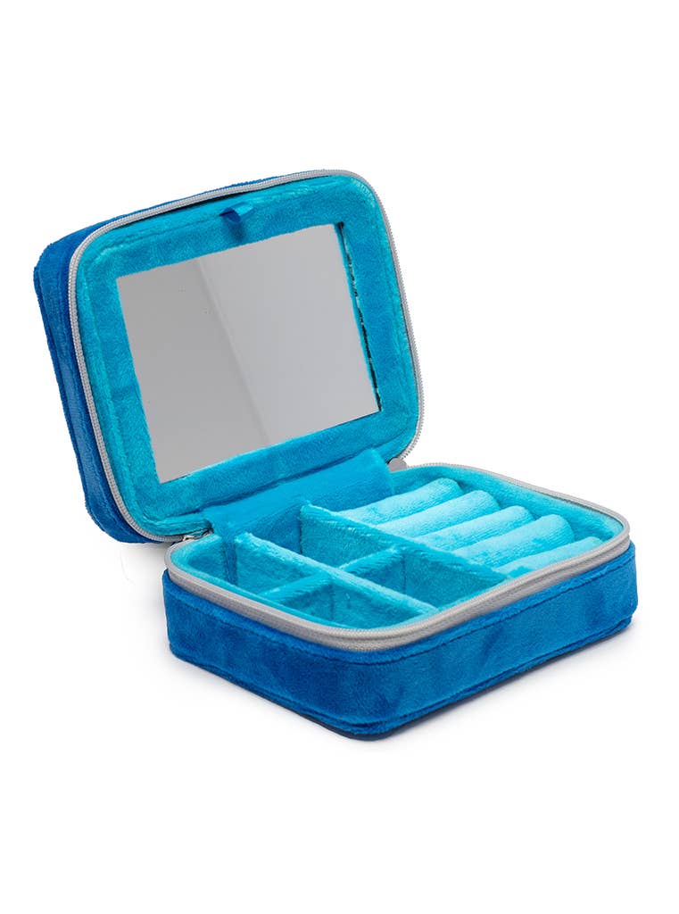 Living Royal - Wholesale Jewelry Box/Organizer - Velvet Jewelry Zip Case / Organizer - Sardine Can - Blue3
