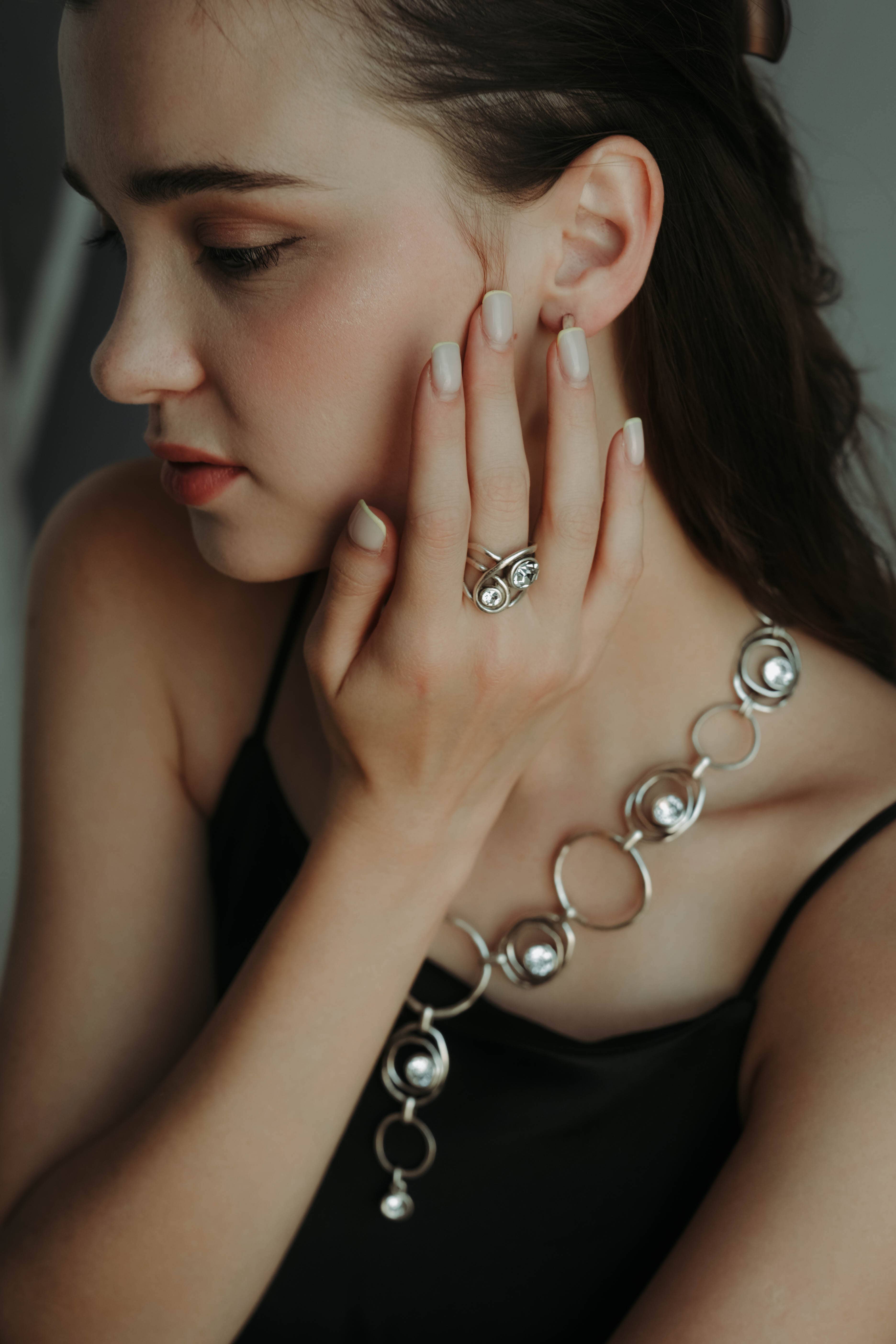 Chanour - Wholesale Cocktail/Statement Ring - Handmade Crystal Brass Ring - 68202