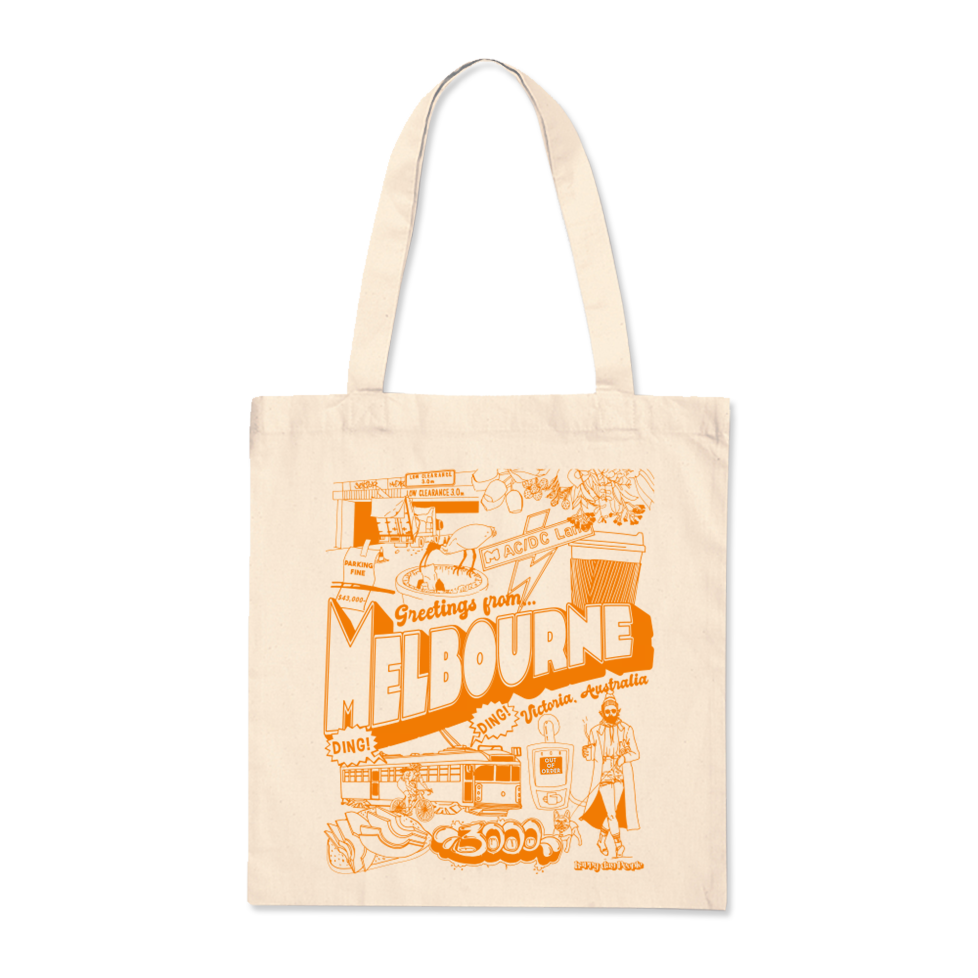 Happy Day People – Engroshandel Tote bag - Unisex – Melbourne Lokale Trykt Calico Mulepose0