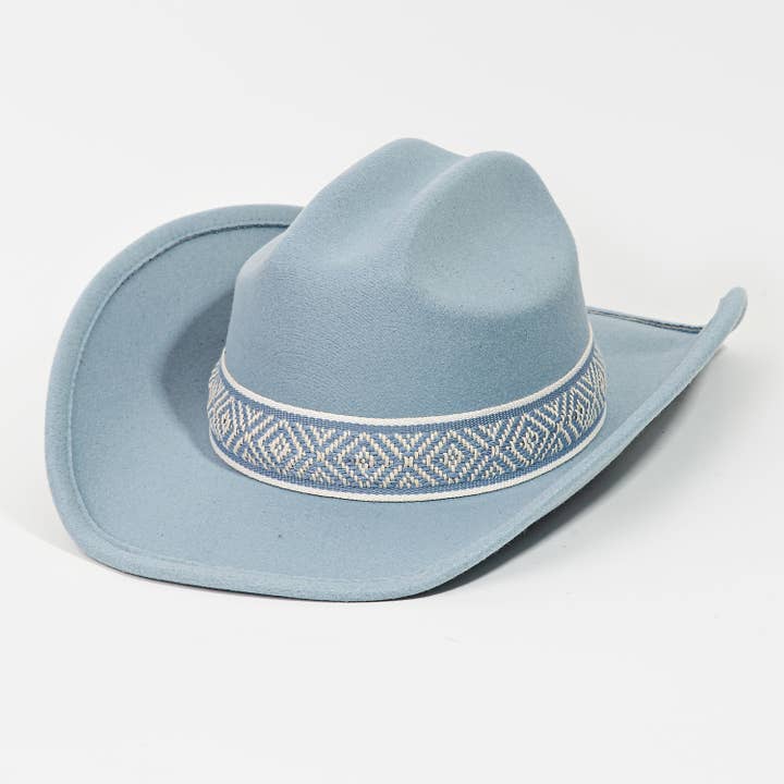 Collections by Fame Accessories - Wholesale Cowboy Hat - Women's - Western Braided Pattern Strap Cowboy Hat
