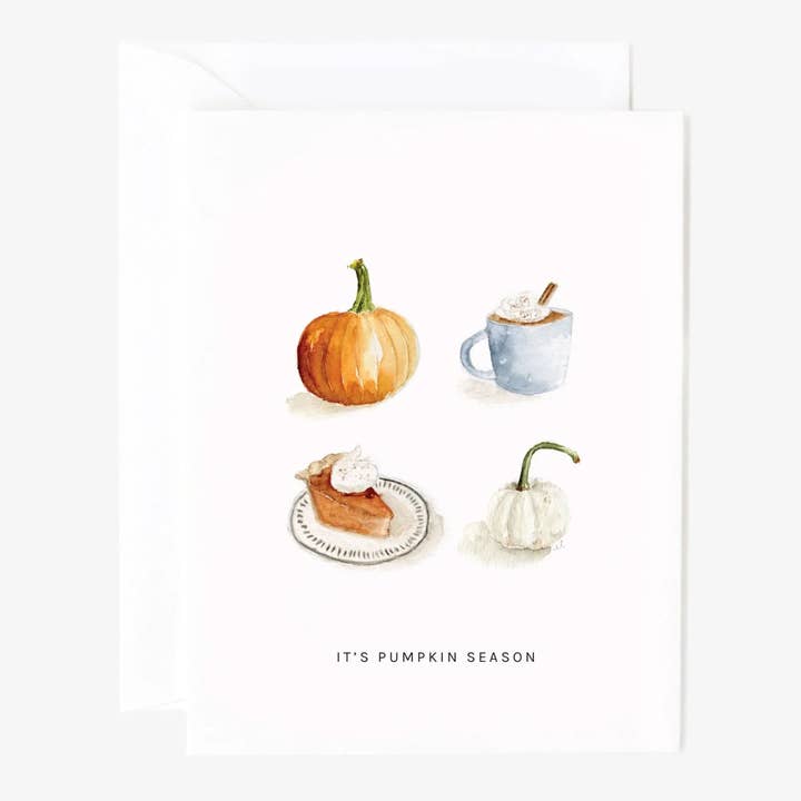 emily lex studio - Wholesale Season's Greetings Card - pumpkin season greeting card