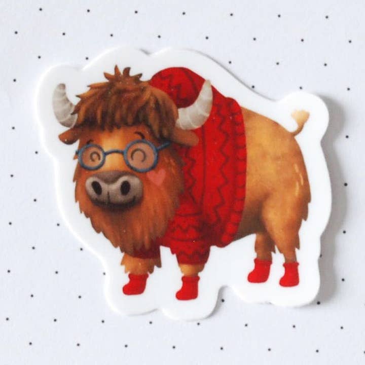 Adesivo in vinile Bisonte con maglione per la vendita all'ingrosso da parte di Hop & Flop