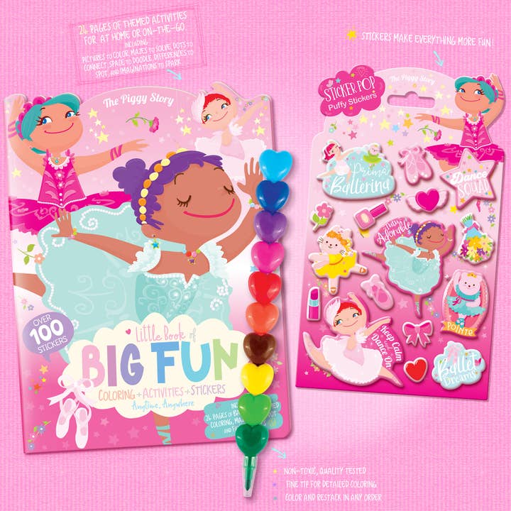 Girl Nation - Wholesale Sticker – Child & baby - Ballet 3 Piece Gift Pack | Activity Book, Crayons, Stickers
1