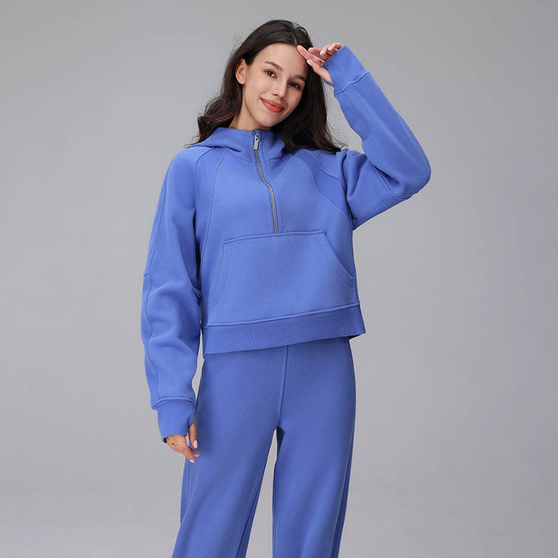 Sodalemon - Wholesale Hoodie - Women's - Women Cropped Fleece Hooded Hoodie0