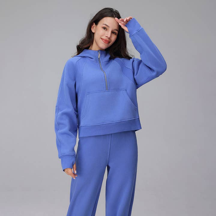 Sodalemon - Wholesale Hoodie - Women's - Women Cropped Fleece Hooded Hoodie