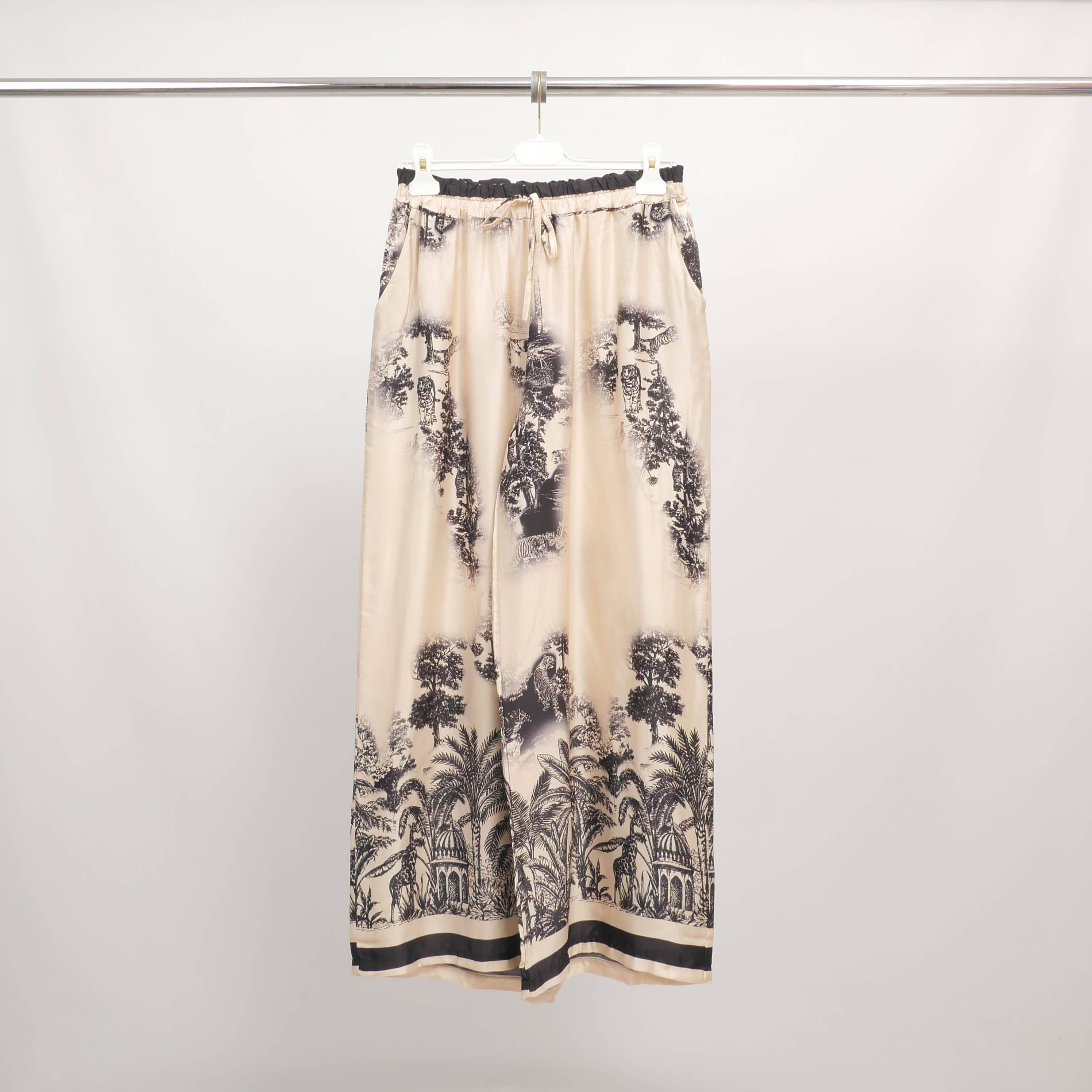 Cecile Wang - Wholesale Pants - Women's - Fluid jungle print trousers in viscose and silk – KD6637VS-40