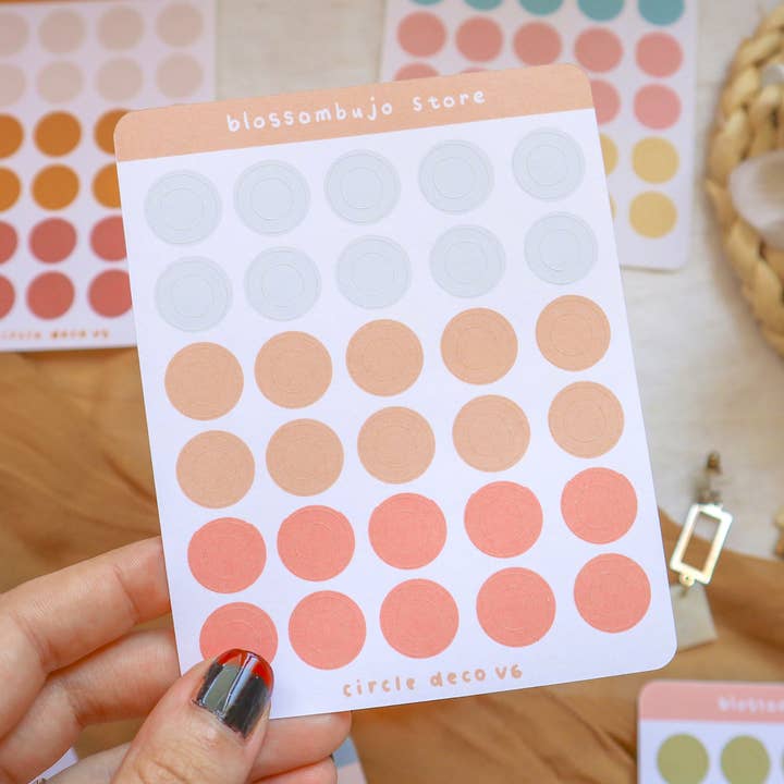 Stickersheet - Circle Deco (Fall Edition) for wholesale by BlossomBujo Store
