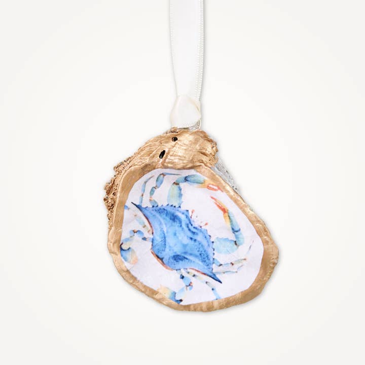 Beatrixbell Handcrafted - Wholesale Ornament - Blue Crab Ornament | Oyster Shell Coastal Christmas Decor5