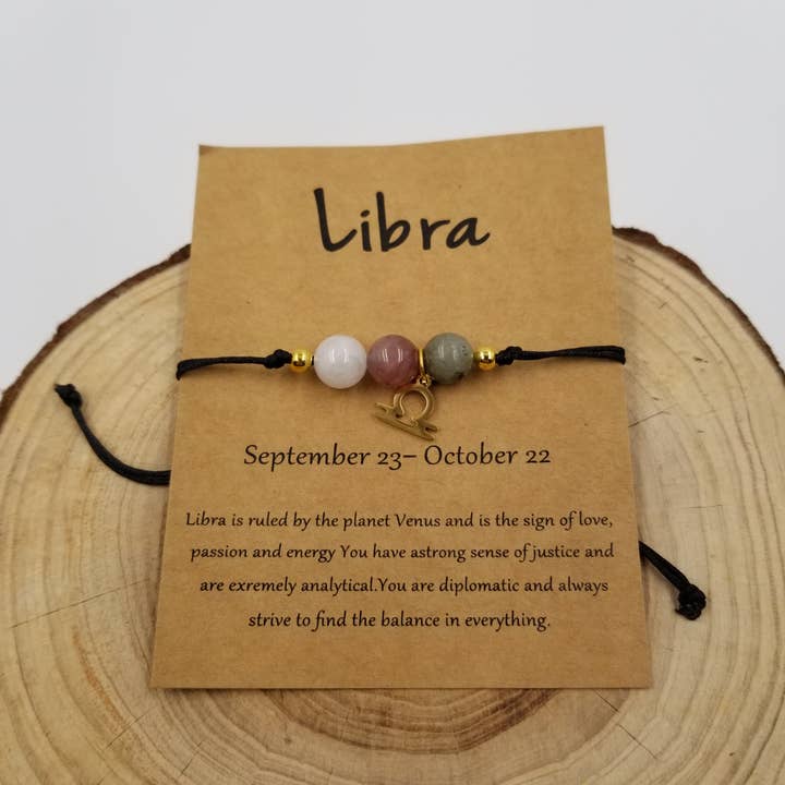 CHAKRA JEWELRY - Wholesale Beaded Bracelet - Natural Stone Chakra Bead Constellation Bracelet with Card11