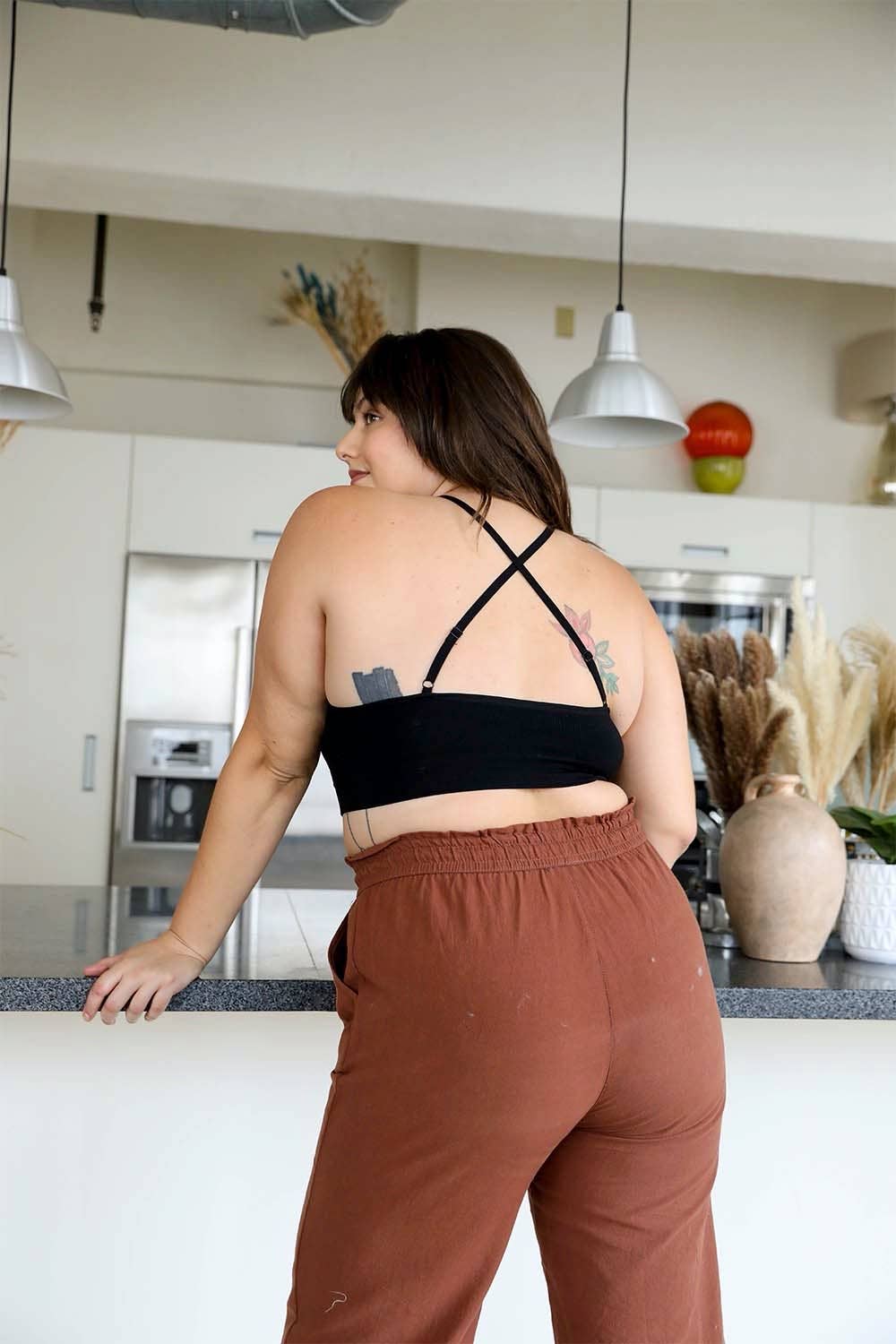 Leto Accessories - Wholesale Bralette - Women's - Chic Plus Size Crochet Lace Bralette with High Neck Design3