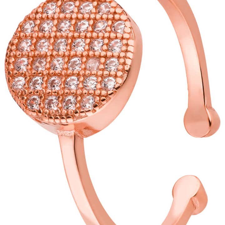 anillo redondo de plata 925 circonita - rosa para venta al por mayor de Style Republic - Carsten Maletz