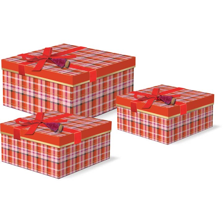 PLAID SQUARE BOXES for wholesale by Punch Studio