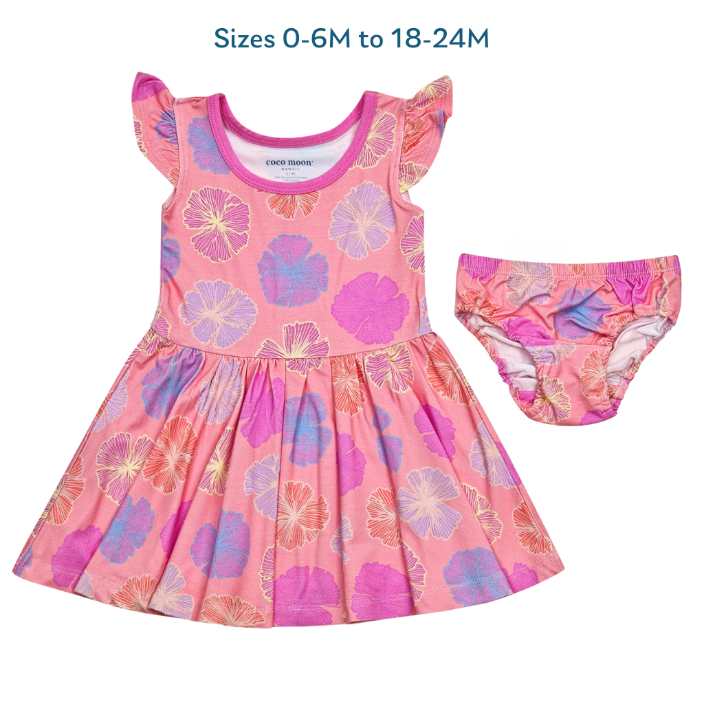 Coco Moon - Wholesale Dress - Kids - Seaflower Bamboo Flutter Sleeve Dress4