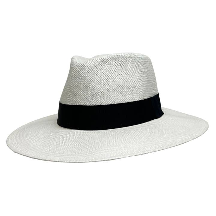 White Genuine Panama Fedora Hat - Style Medellin for wholesale on Faire5