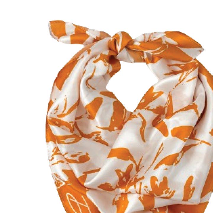 Dallis Foshee Art & Design, LLC - Wholesale Scarf - Women's - Orange + White Gameday Scarf0