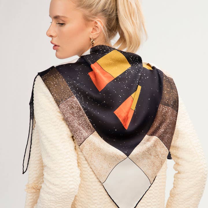 PLANET SCARF + BRACELET GIFT SET for wholesale by Silk and River