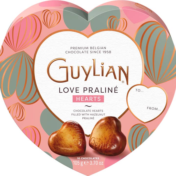 Guylian Praline Hearts – Valentine’s Gift Box (105g, 6/case) for wholesale by Belgium's Chocolate Source