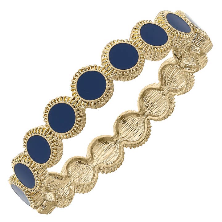 Bianca Fluted Enamel Disc Bangle for wholesale by Canvas Style