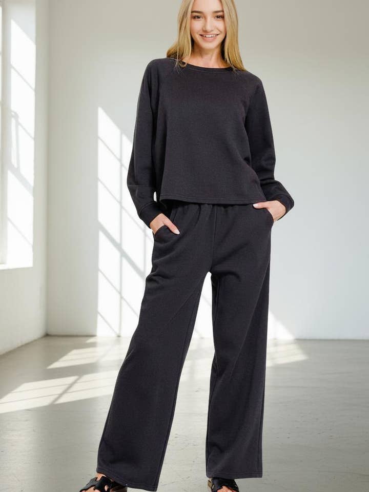 .1231 Fleece Raglan-Ärmel Pullover & Jogginghose Set SI-27185 für den Großhandel von 42POPS