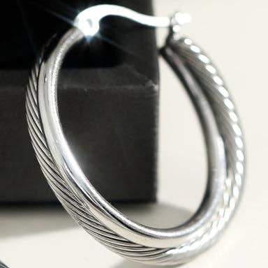 HACKNEY NINE – wholesale  – SAJAN Double Hoop Silver Earrings8