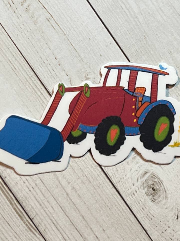 Autocollant laminé en vinyle Tractor Farm de 2,5 pouces Grow Earth pour la vente par My Groovy Art Shop