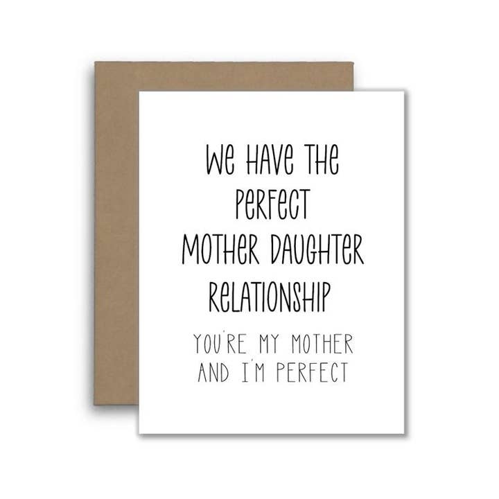 North Star Rustics Greetings - Wholesale Mother's Day Card - Perfect Mother Daughter Father Relationship Funny Card